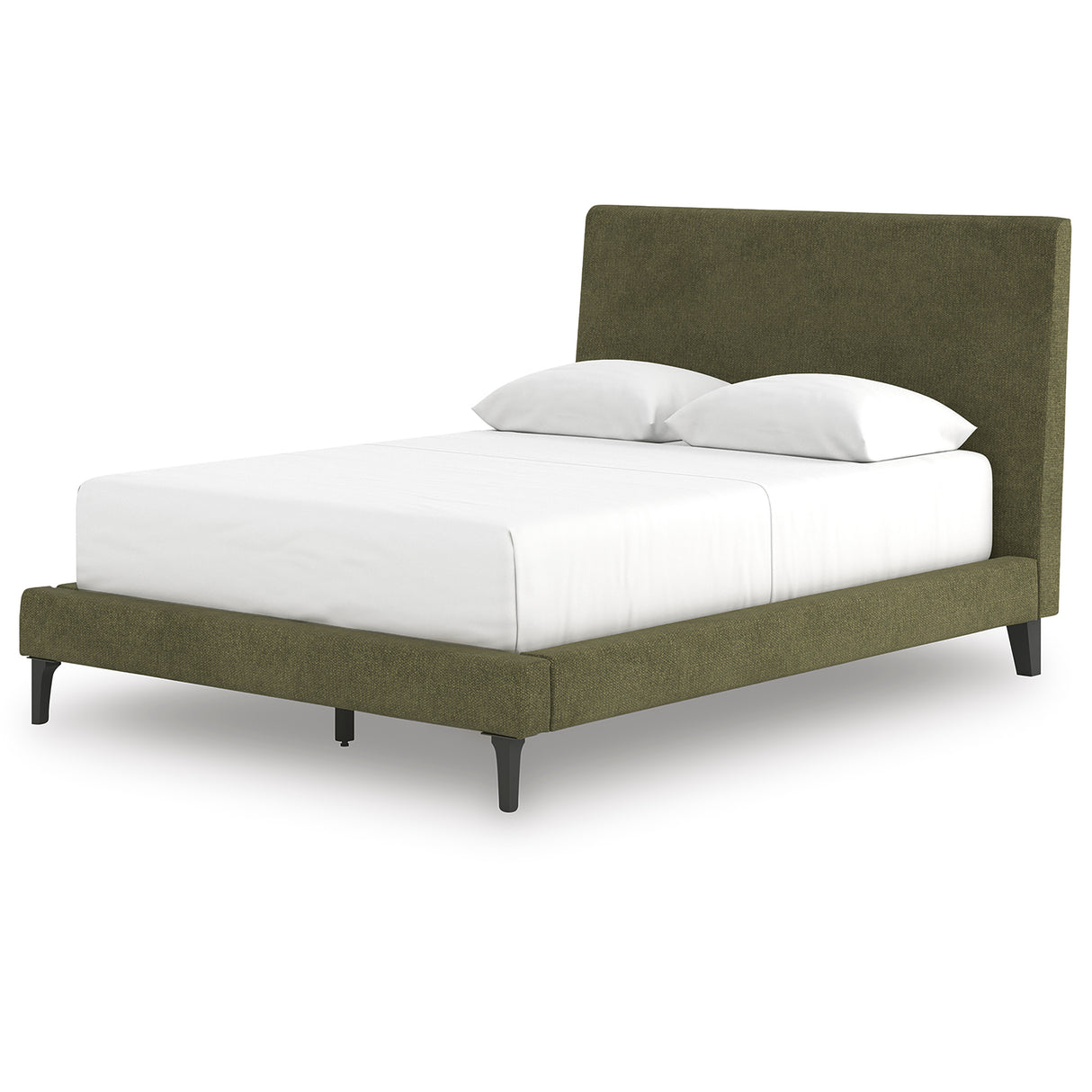 Chirason Sage Green Full Upholstered Bed with Mirrored Dresser, Nightstand and Wide Chest from Ashley Furniture - Luna Furniture