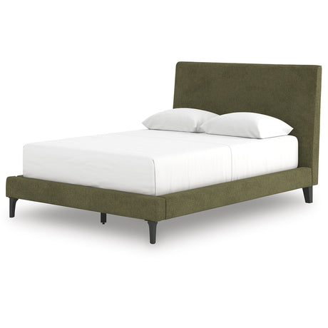 Chirason Sage Green Full Upholstered Bed with Mirrored Dresser, Nightstand and Wide Chest from Ashley Furniture - Luna Furniture
