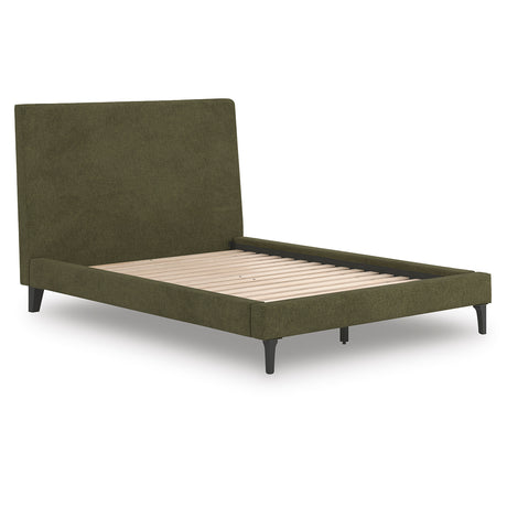 Chirason Sage Green Full Upholstered Bed with Mirrored Dresser, Nightstand and Wide Chest from Ashley Furniture - Luna Furniture