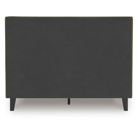 Chirason Sage Green Full Upholstered Bed with Mirrored Dresser, Nightstand and Wide Chest from Ashley Furniture - Luna Furniture