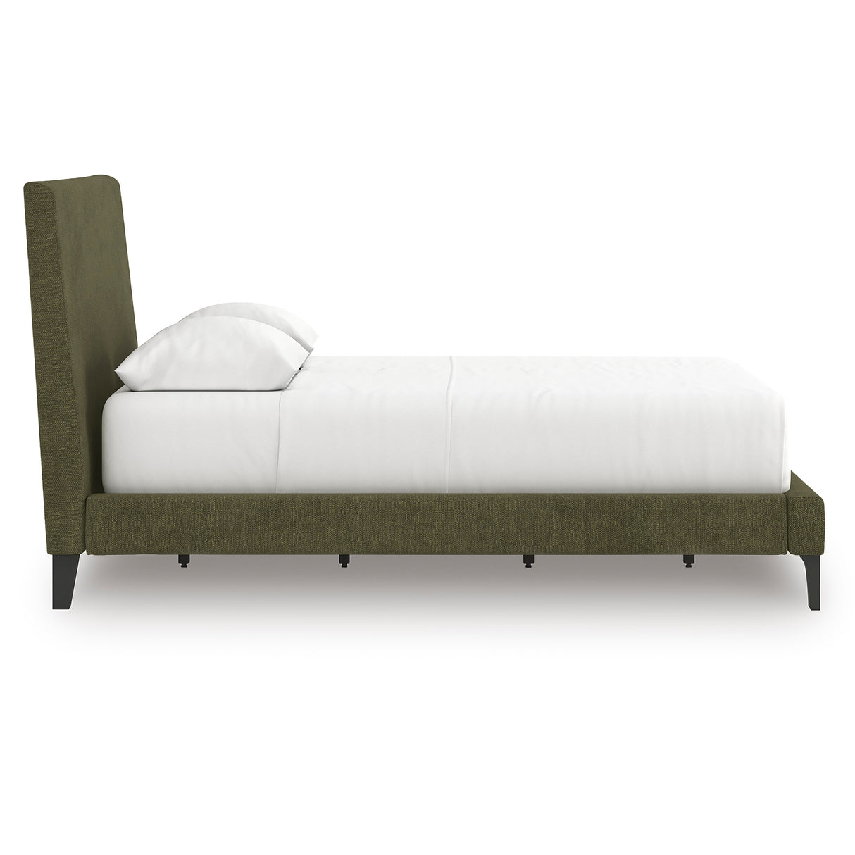 Chirason Sage Green Full Upholstered Bed with Mirrored Dresser, Nightstand and Wide Chest from Ashley Furniture - Luna Furniture