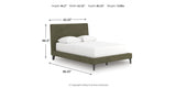 Chirason Sage Green Full Upholstered Bed with Roll Slats from Ashley Furniture - Luna Furniture