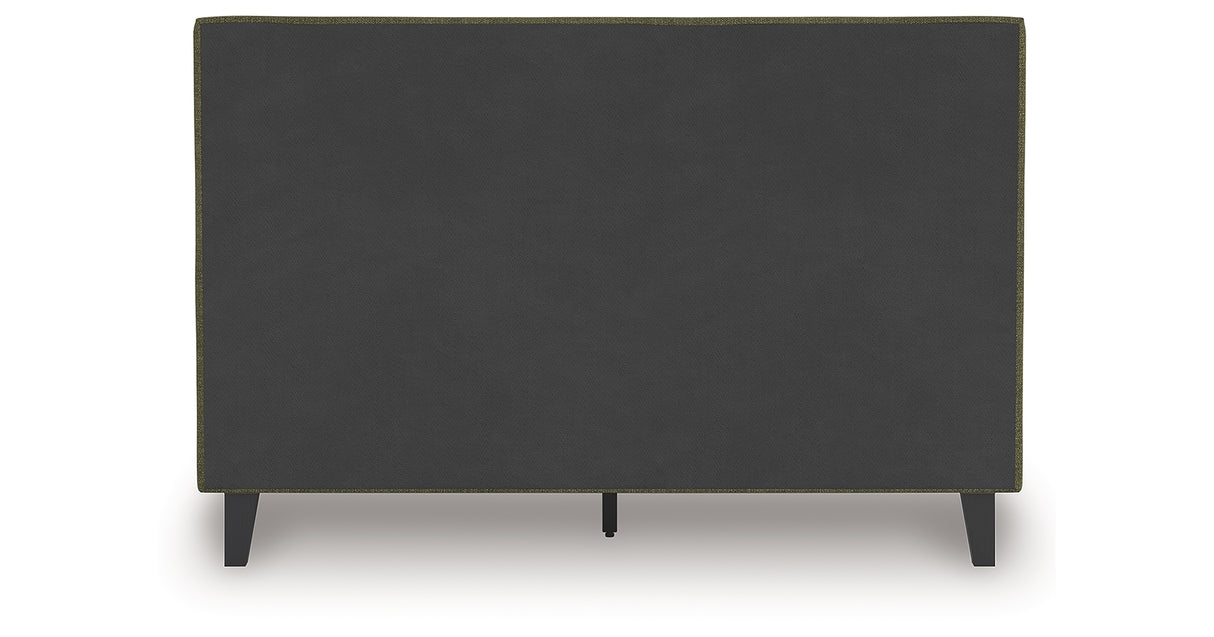 Chirason Sage Green Queen Upholstered Bed with Roll Slats from Ashley Furniture - Luna Furniture
