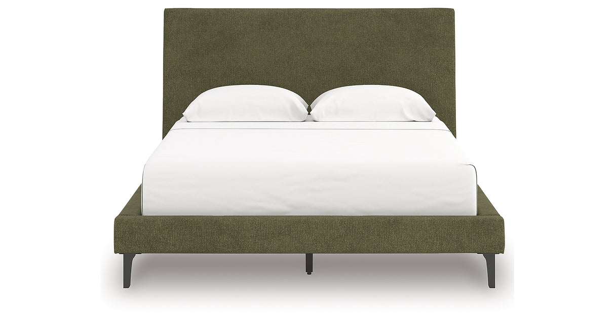 Chirason Sage Green Queen Upholstered Bed with Roll Slats from Ashley Furniture - Luna Furniture