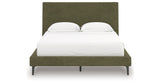 Chirason Sage Green Queen Upholstered Bed with Roll Slats from Ashley Furniture - Luna Furniture