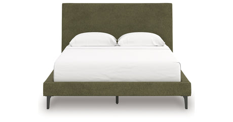 Chirason Sage Green Queen Upholstered Bed with Roll Slats from Ashley Furniture - Luna Furniture