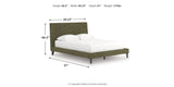 Chirason Sage Green Queen Upholstered Bed with Roll Slats from Ashley Furniture - Luna Furniture