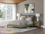 Chirason Sage Green Queen Upholstered Bed with Roll Slats from Ashley Furniture - Luna Furniture