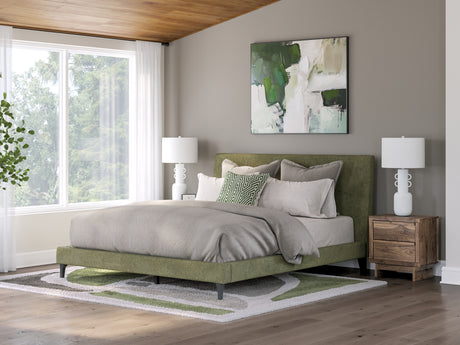 Chirason Sage Green California King Upholstered Bed with Roll Slats from Ashley Furniture - Luna Furniture