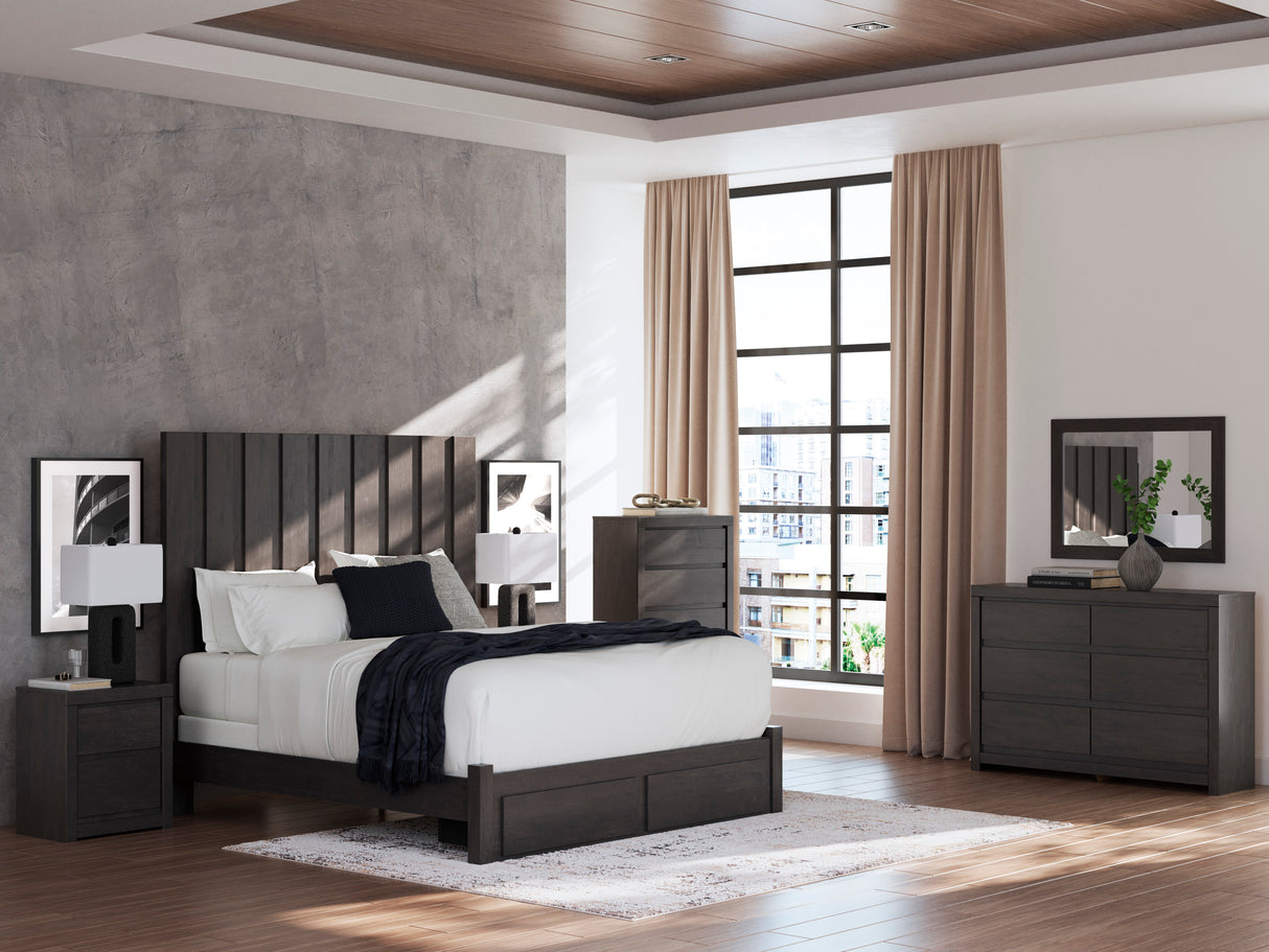 Fraluna Charcoal Storage Panel Bedroom Set with 2 Footboard Drawers from Ashley Furniture - Luna Furniture