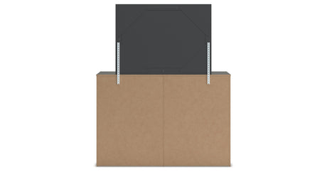 Fraluna Queen Panel Storage Bed with Mirrored Dresser and Chest in Charcoal from Ashley - Luna Furniture