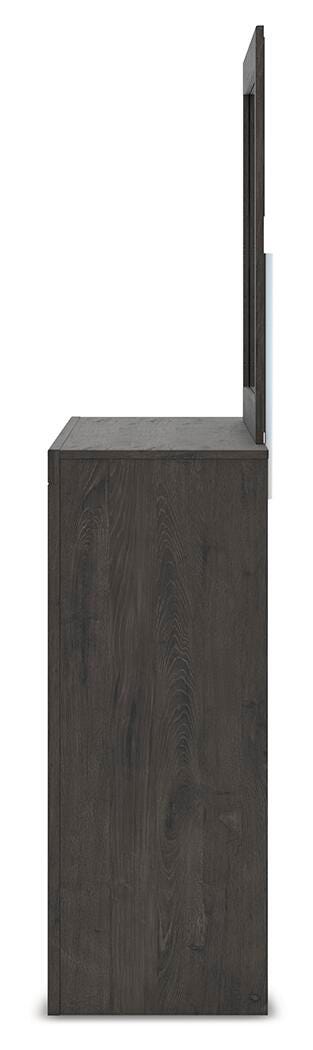 Fraluna Charcoal Queen Panel Bed, Dresser and Mirror from Ashley Furniture - Luna Furniture