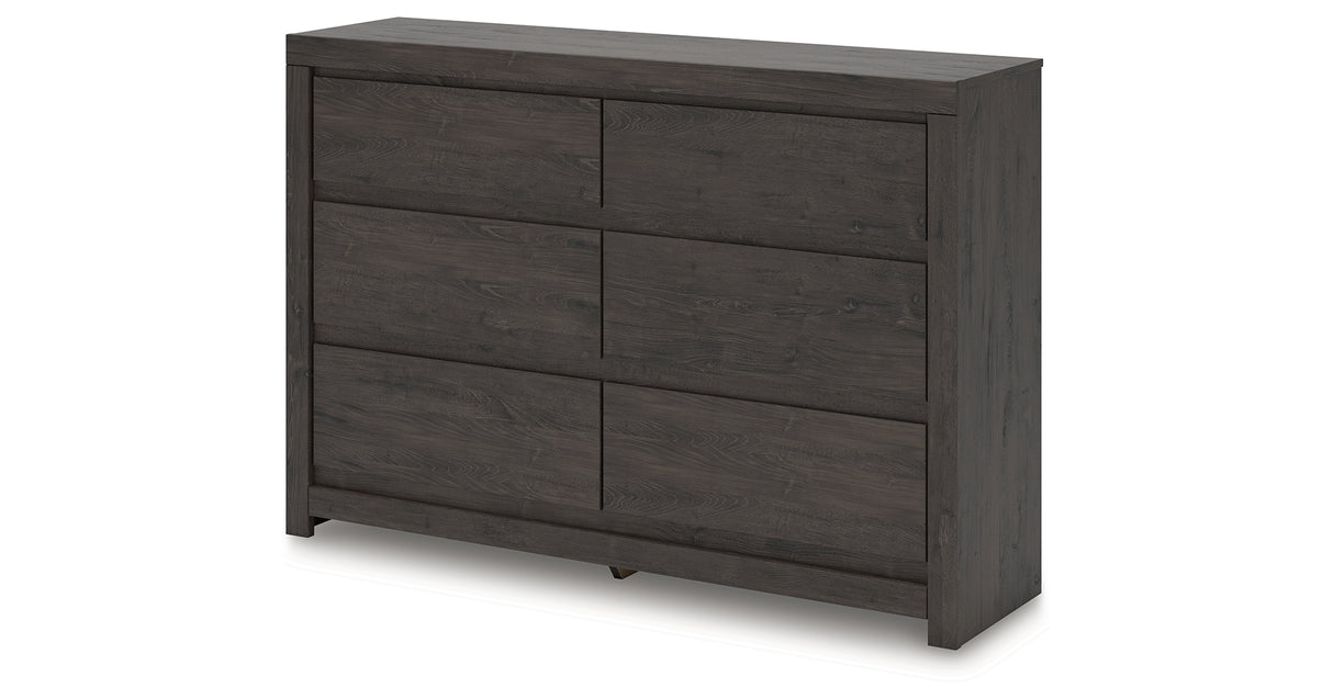 Fraluna King Panel Storage Bed with Dresser and Nightstand in Charcoal from Ashley Furniture - Luna Furniture
