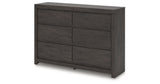 Fraluna King Panel Storage Bed with Dresser and Nightstand in Charcoal from Ashley Furniture - Luna Furniture