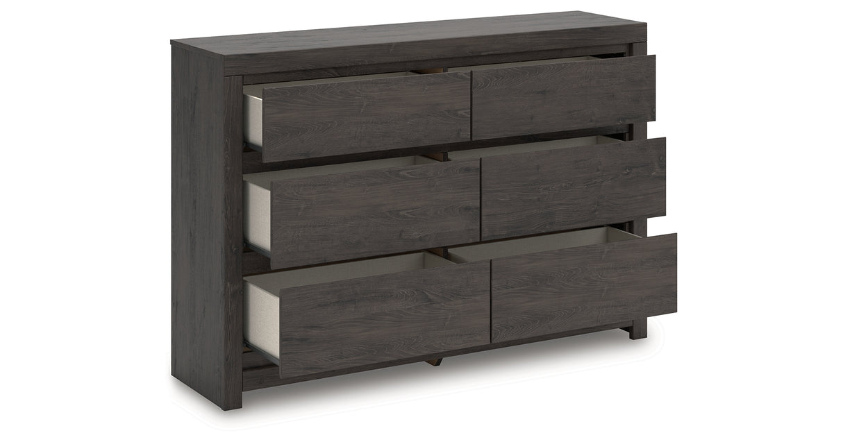 Fraluna Queen Panel Bed with Dresser in Charcoal from Ashley Furniture - Luna Furniture