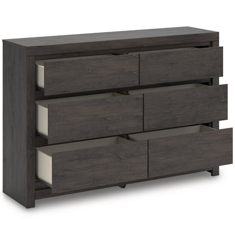 Fraluna Charcoal Storage Panel Bedroom Set with 2 Footboard Drawers from Ashley Furniture - Luna Furniture