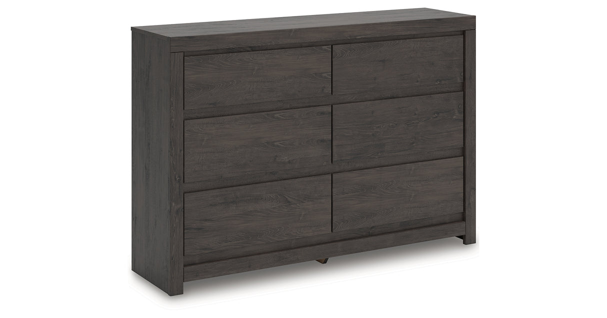 Fraluna King Panel Storage Bed with Dresser and Nightstand in Charcoal from Ashley Furniture - Luna Furniture