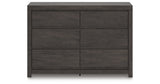 Fraluna King Panel Storage Bed with Dresser and Nightstand in Charcoal from Ashley Furniture - Luna Furniture