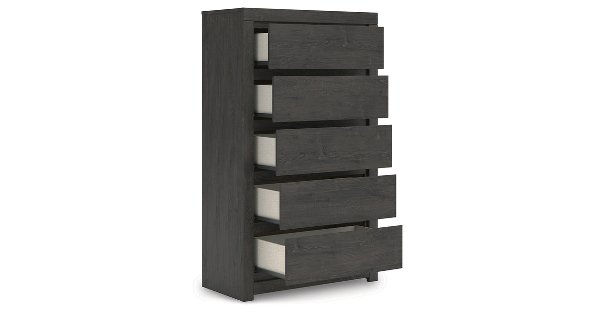 Fraluna Charcoal Chest of Drawers from Ashley - Luna Furniture
