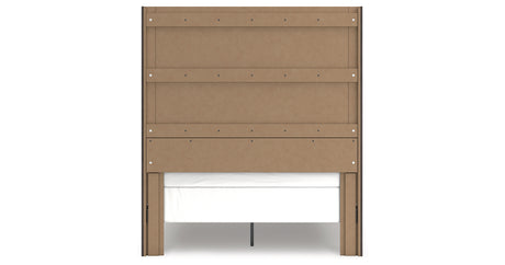 Fraluna Queen Panel Bed with Mirrored Dresser in Charcoal from Ashley - Luna Furniture