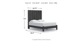 Fraluna Queen Panel Bed with Mirrored Dresser and Nightstand in Charcoal from Ashley Furniture - Luna Furniture