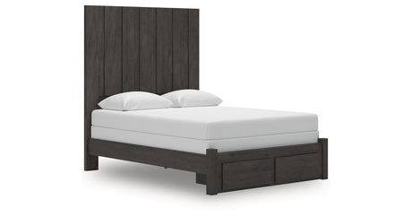 Fraluna Charcoal Queen Panel Storage Bed from Ashley Furniture - Luna Furniture