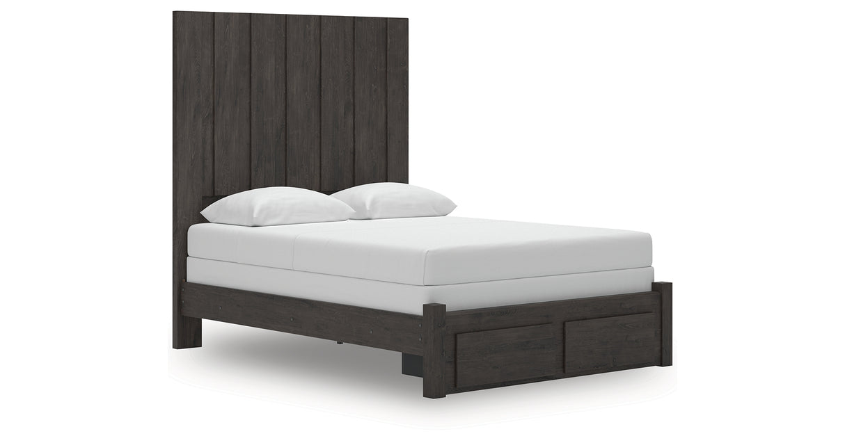 Fraluna Queen Panel Storage Bed with Dresser and Nightstand in Charcoal from Ashley Furniture - Luna Furniture