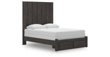 Fraluna Queen Panel Storage Bed with Dresser and Nightstand in Charcoal from Ashley Furniture - Luna Furniture