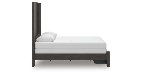 Fraluna Queen Panel Storage Bed with Dresser in Charcoal from Ashley - Luna Furniture