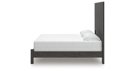 Fraluna King Panel Bed with Dresser in Charcoal from Ashley - Luna Furniture