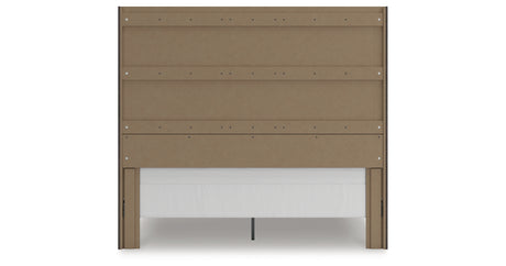Fraluna King Panel Storage Bed with Mirrored Dresser in Charcoal from Ashley - Luna Furniture
