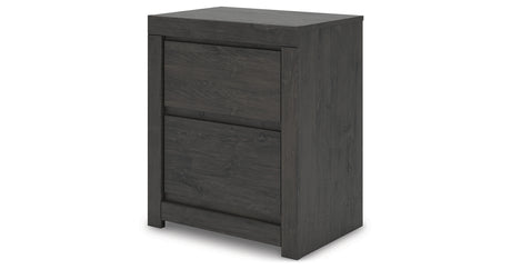 Fraluna Queen Panel Storage Bed with Dresser and Nightstand in Charcoal from Ashley - Luna Furniture
