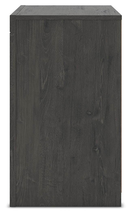 Fraluna Charcoal Queen Panel Bed with Mirrored Dresser and Nightstand from Ashley - Luna Furniture