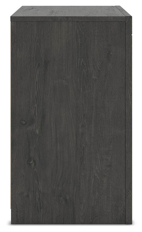 Fraluna Charcoal Queen Panel Bed with Mirrored Dresser and Nightstand from Ashley - Luna Furniture