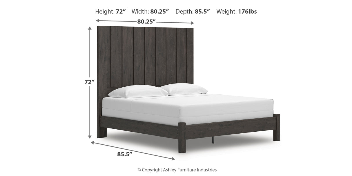 Fraluna Charcoal King Panel Bed from Ashley - Luna Furniture