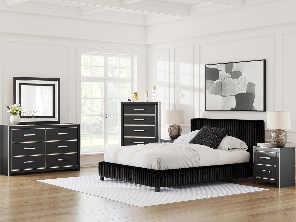 Zuraleus Black Upholstered Platform Bedroom Set from Ashley Furniture - Luna Furniture