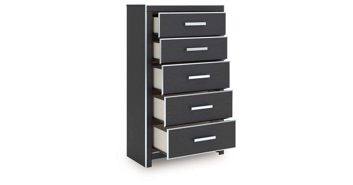 Zuraleus Black Chest of Drawers from Ashley Furniture - Luna Furniture