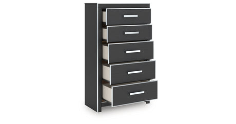 Zuraleus Black Chest of Drawers from Ashley - Luna Furniture