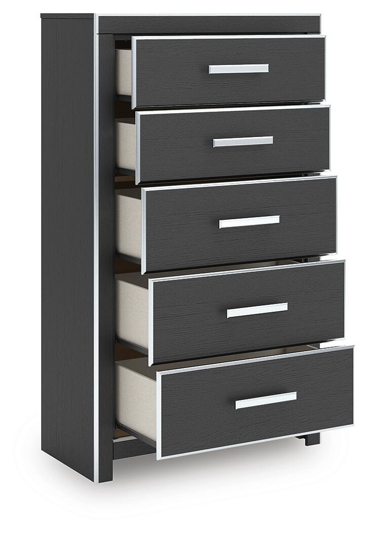 Zuraleus Black King Storage Bed, Dresser, Mirror, Chest and Nightstand from Ashley - Luna Furniture