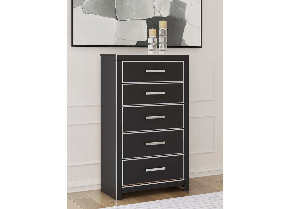 Zuraleus Black Chest of Drawers from Ashley Furniture - Luna Furniture