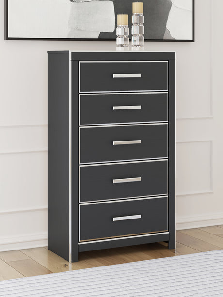 Zuraleus Black King Storage Bed, Dresser, Mirror, Chest and Nightstand from Ashley - Luna Furniture