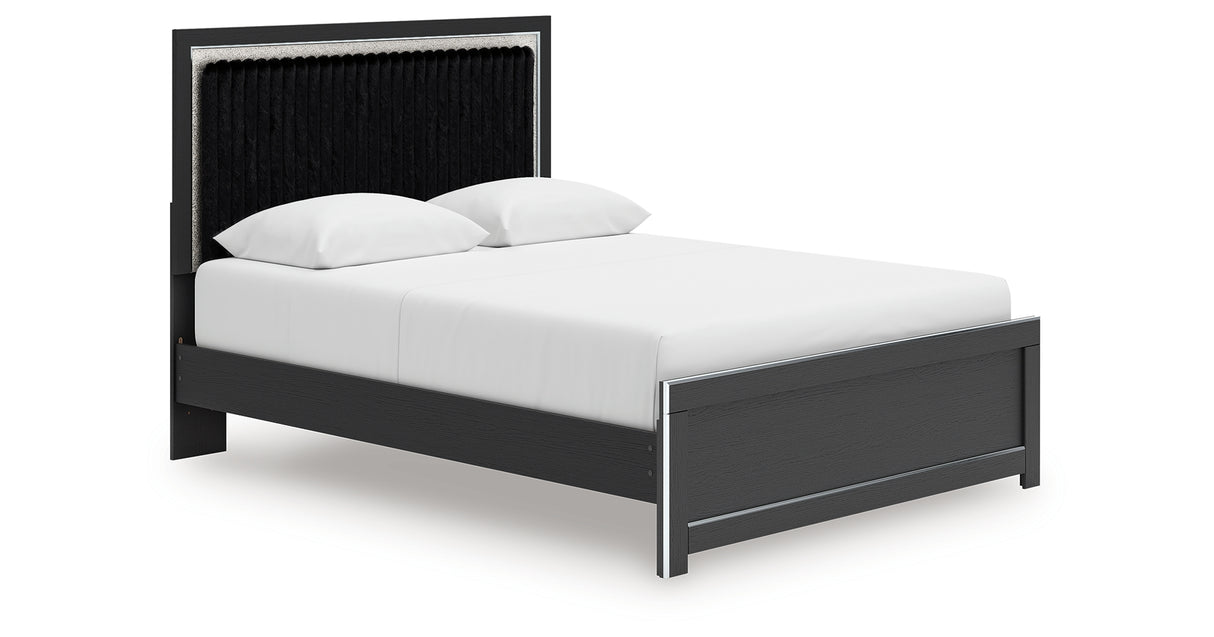 Zuraleus Black Queen Upholstered Platform Bed from Ashley Furniture - Luna Furniture