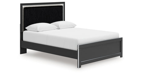 Zuraleus Black Queen Upholstered Platform Bed from Ashley Furniture - Luna Furniture