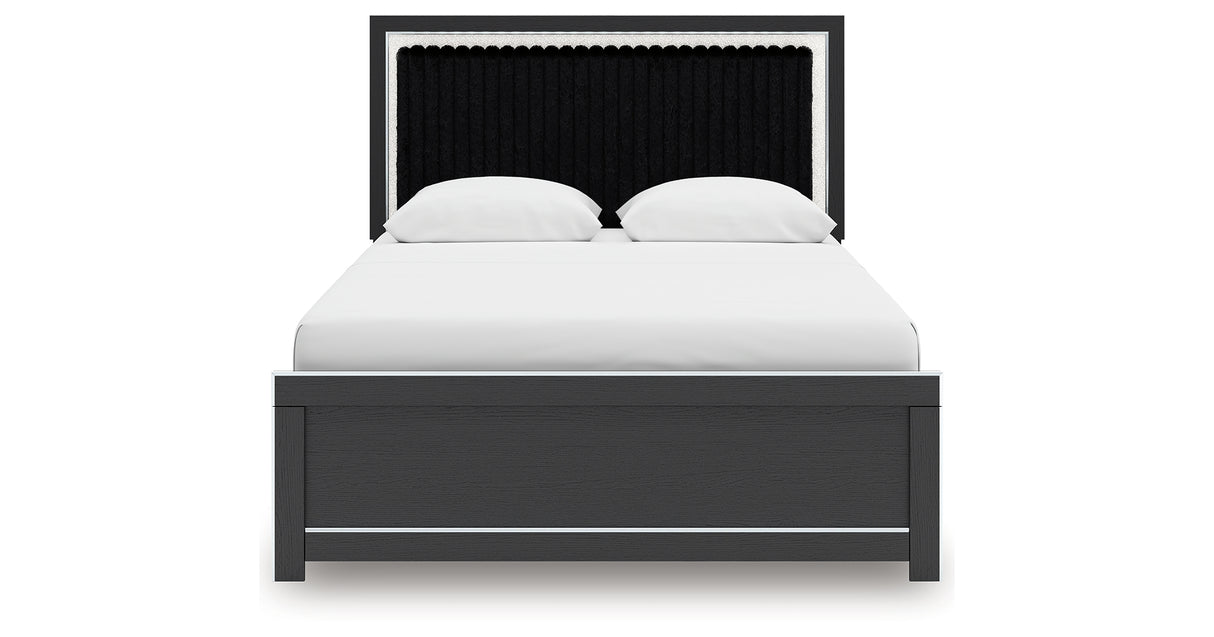 Zuraleus Black Queen Upholstered Platform Bed from Ashley Furniture - Luna Furniture