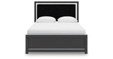 Zuraleus Black Queen Upholstered Platform Bed from Ashley Furniture - Luna Furniture