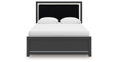 Zuraleus Black Queen Upholstered Platform Bed from Ashley Furniture - Luna Furniture