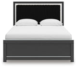 Zuraleus Black Queen Upholstered Platform Bed from Ashley Furniture - Luna Furniture