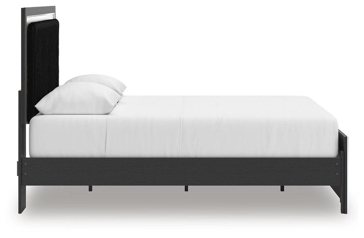 Zuraleus Black Queen Upholstered Platform Bed from Ashley Furniture - Luna Furniture