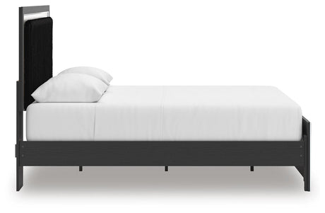 Zuraleus Black Queen Upholstered Platform Bed from Ashley Furniture - Luna Furniture