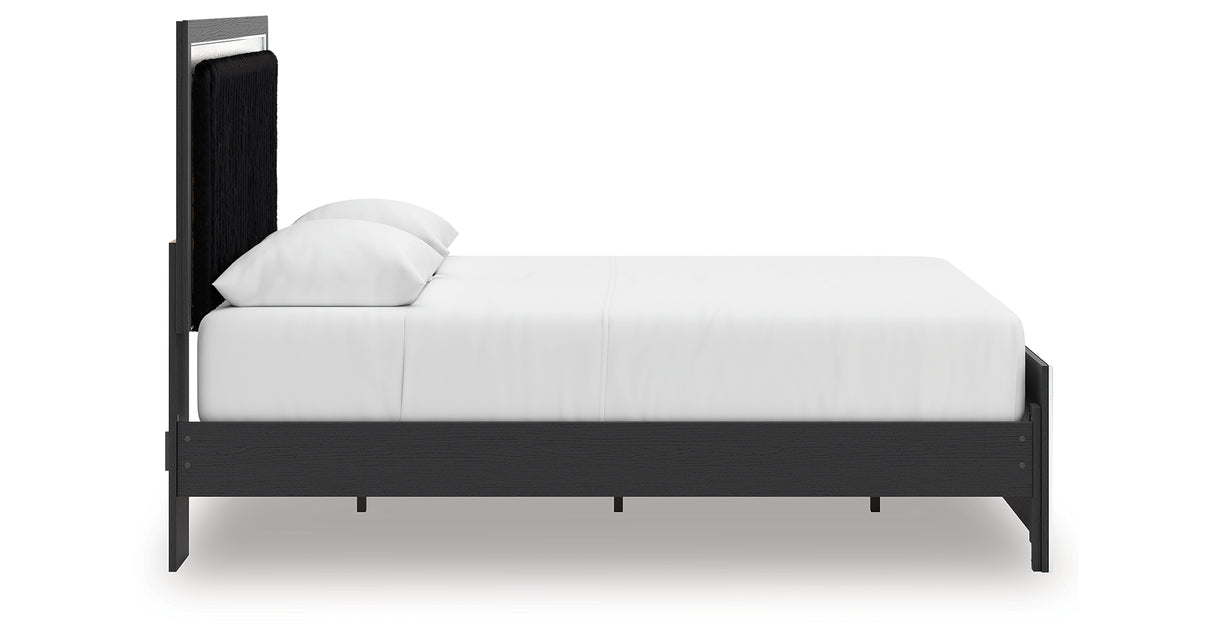 Zuraleus Black Queen Upholstered Platform Bed from Ashley Furniture - Luna Furniture